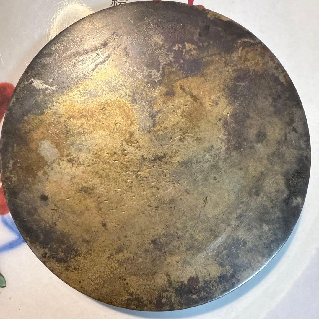 江戸時代　希少美品　古鏡　和鏡　銅鶴亀松のデザイン　天正出雲守