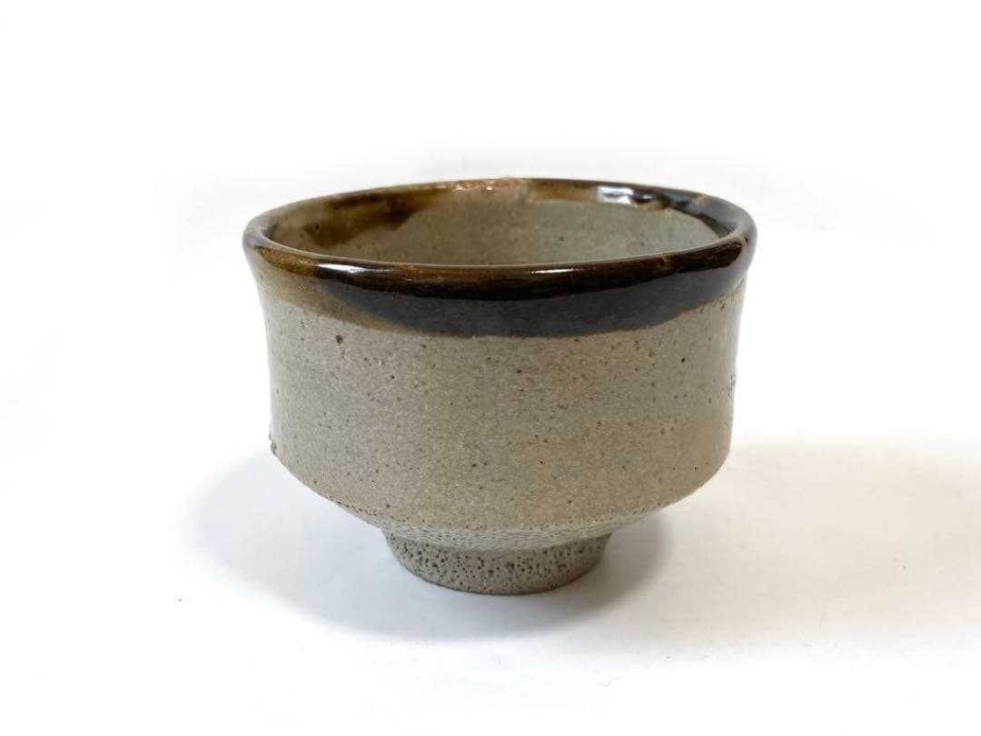 陶芸家　人間国宝　浜田庄司　濱田庄司　縁黒　茶碗　皮鯨　抹茶碗　益子焼　共箱