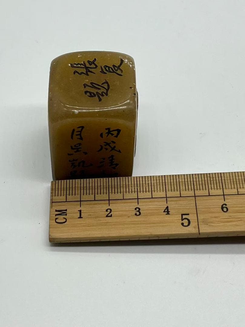 清時代 巴林紫凍石印印文【張復題】老者展卷図【丙戌清和月吳凱題】(F-247)