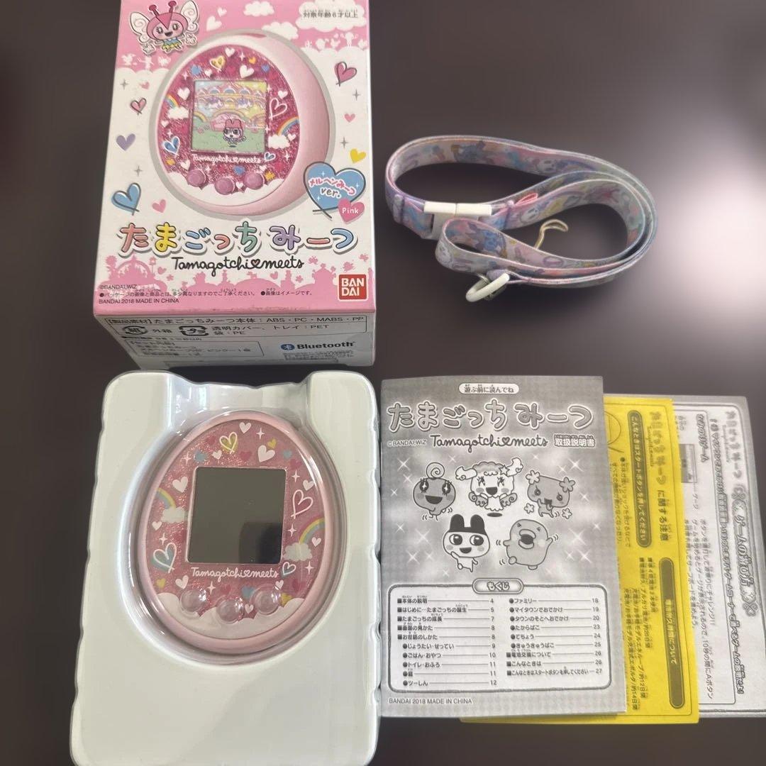 【美品】 たまごっちみーつ　メルヘン　ピンク　ストラップ付き　動作確認済