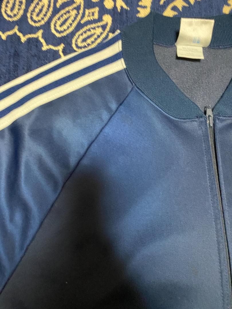 80s USA製 adidas トラックジャケット ATP ネイビー Lサイズ
