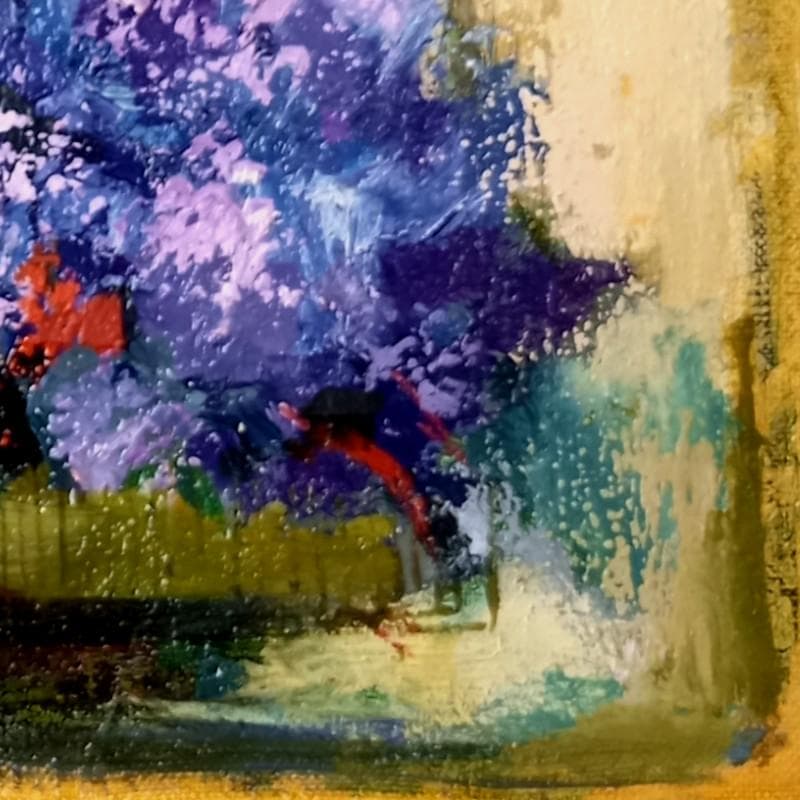 ☆石岡　剛☆「 窓辺の花　紫 」油絵　F３号