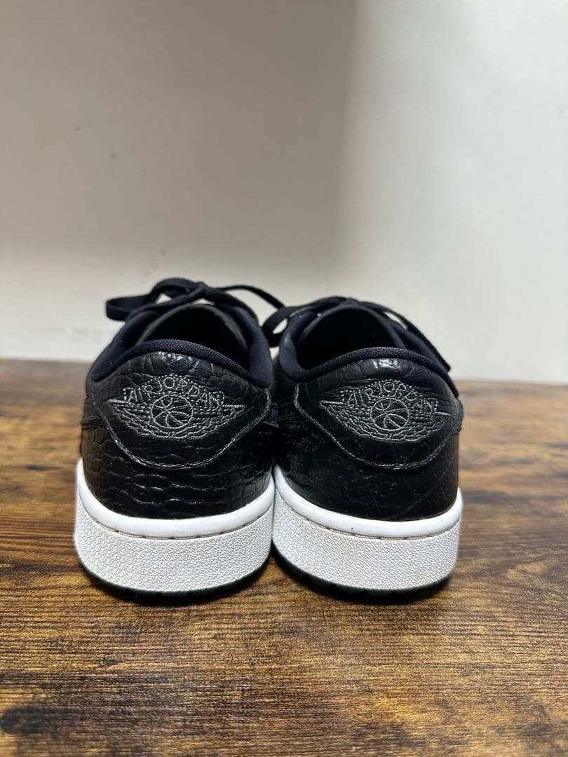 クサノNike エアジョーダン1 LOW ゴルフ オールブラッククロコ27