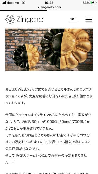 ヒカル×村上隆　フラワークッション　1m