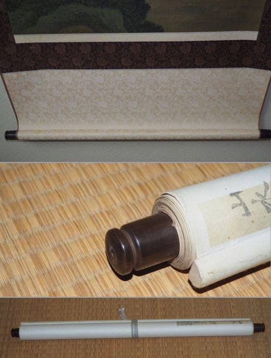 送料無料　陳文翰 倣古山水掛け軸　絹本肉筆　全体188×68.5ｃｍ　中国美術