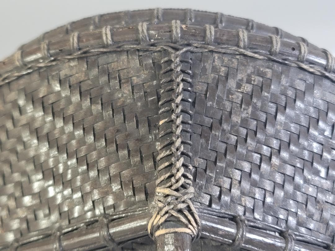 茶道具 竹籠 炭斗 時代物 DT708