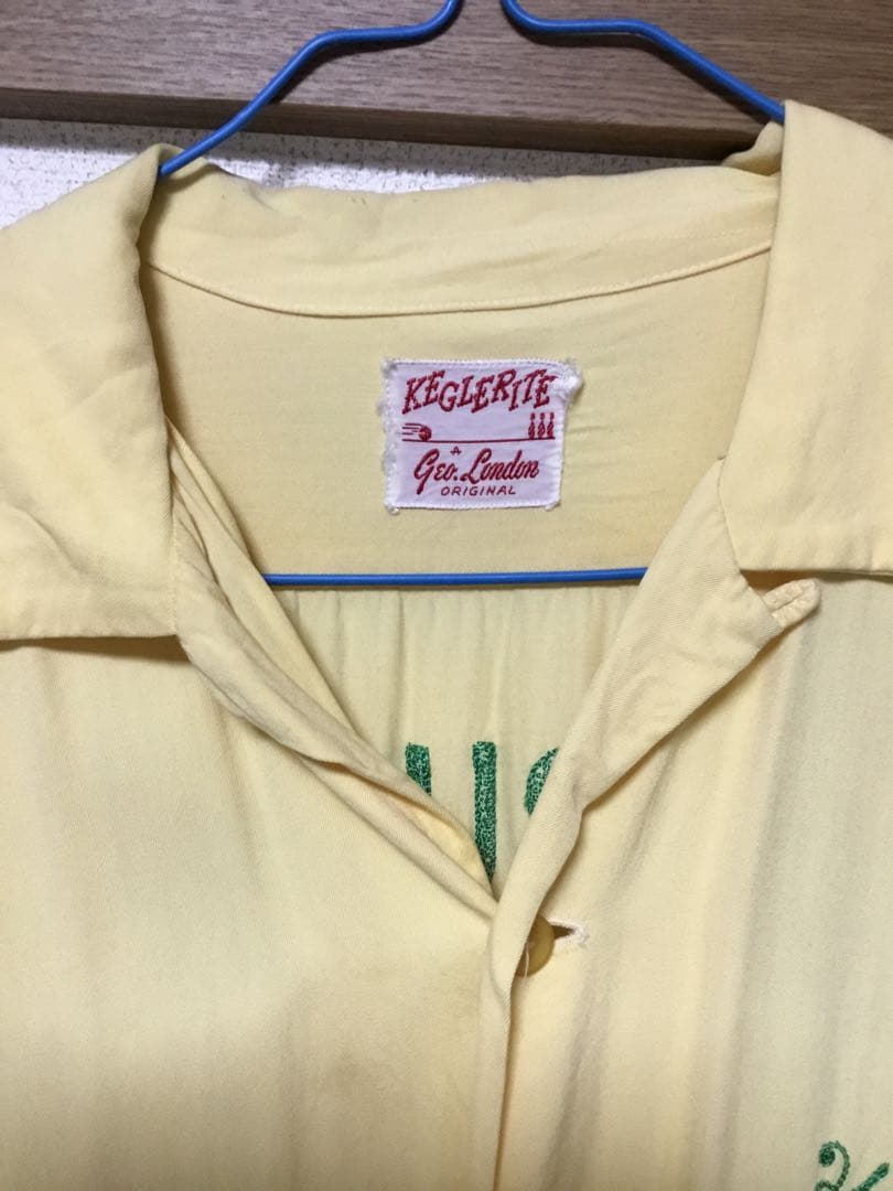 ボーリングシャツ長袖ギャバシャツ　ビンテージ　50S ロカビリー