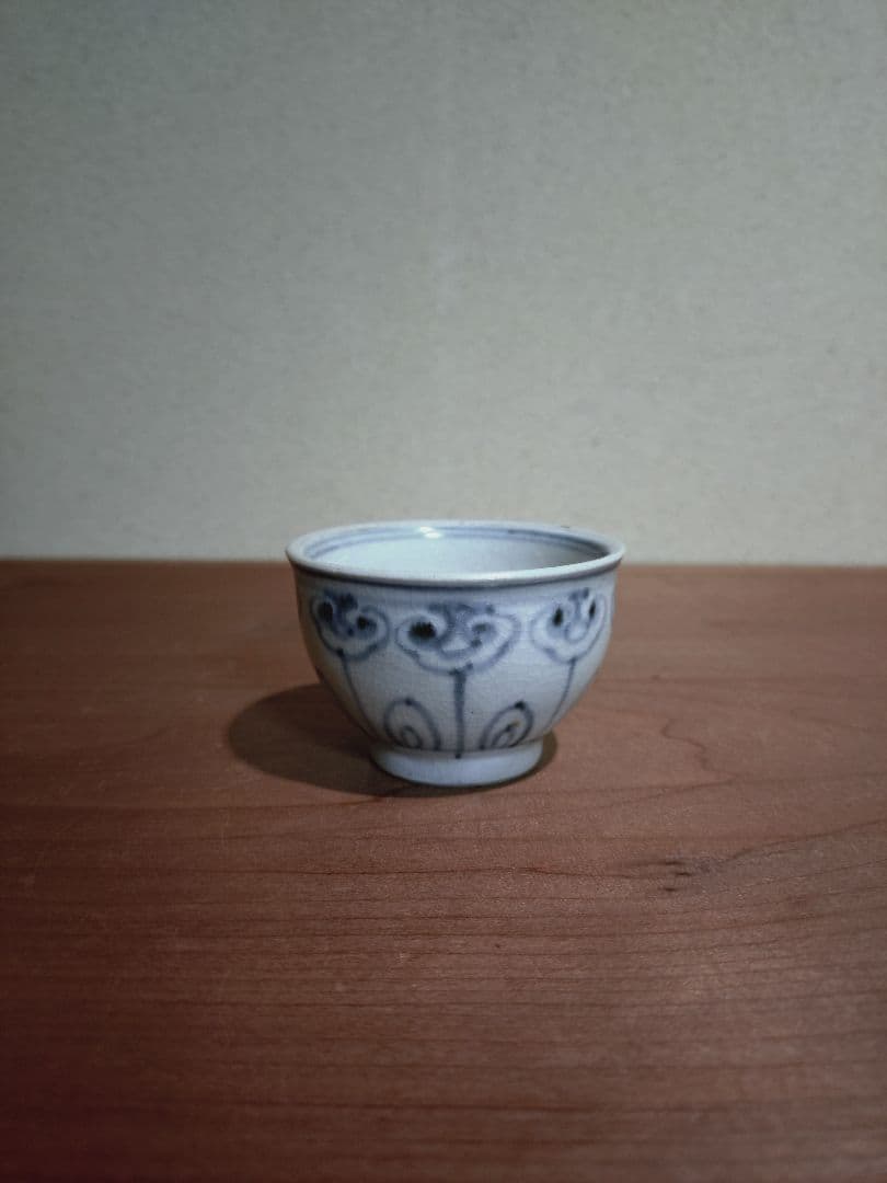 安南 青花 花紋 盃