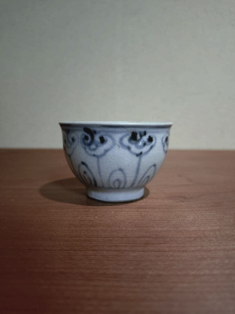 安南 青花 花紋 盃