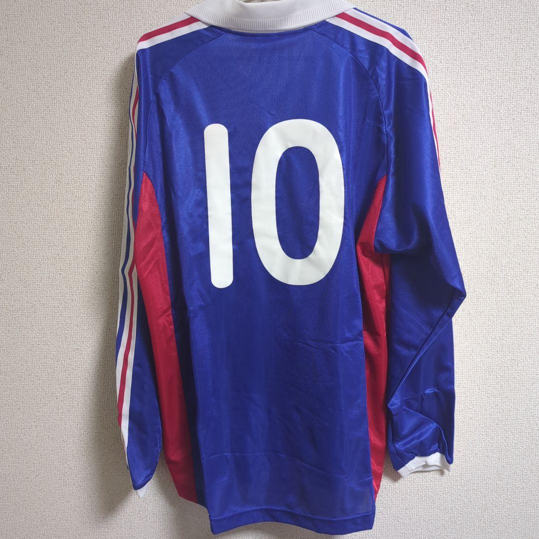 新品adidas 長袖サッカーユニフォーム青トリコロールライン襟付き10枚セット