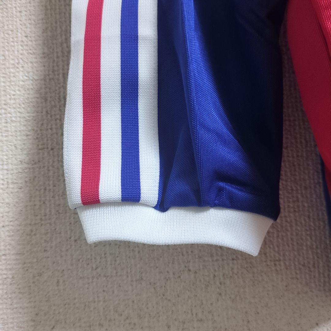 新品adidas 長袖サッカーユニフォーム青トリコロールライン襟付き10枚セット