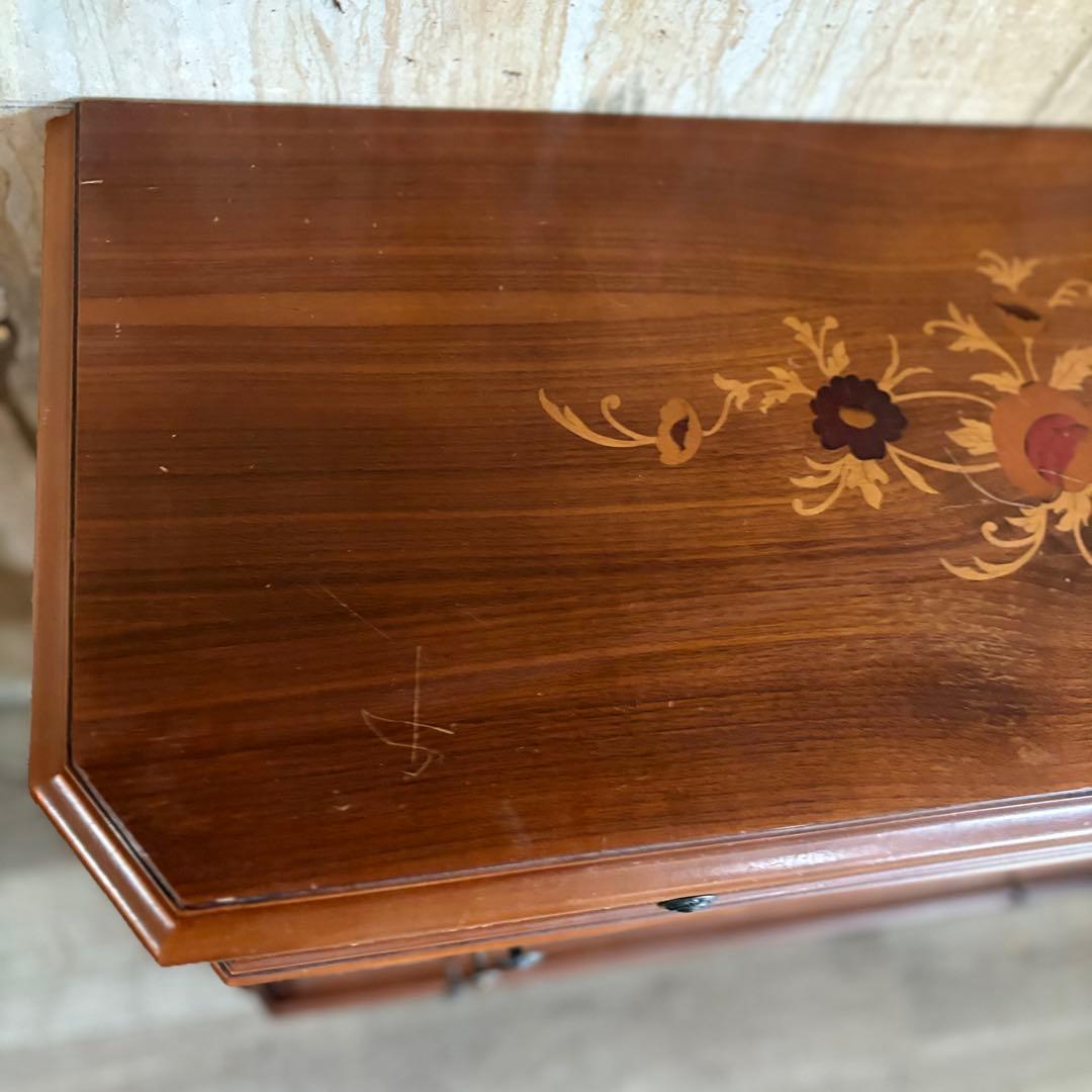 イタリア　猫脚　象嵌細工　4段チェスト ヴィンテージ