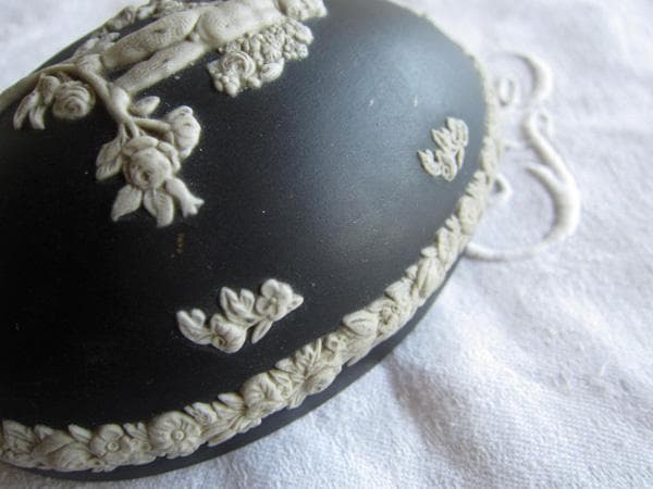 ウエッジウッド ブラックジュピター 天使 小物入 イギリスヴィンテージ