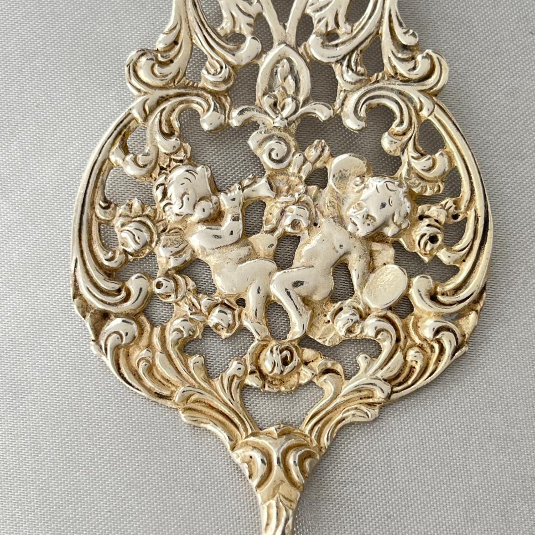 【 Bodemer】 天使と薔薇と透かしのケーキサーバー【純銀】