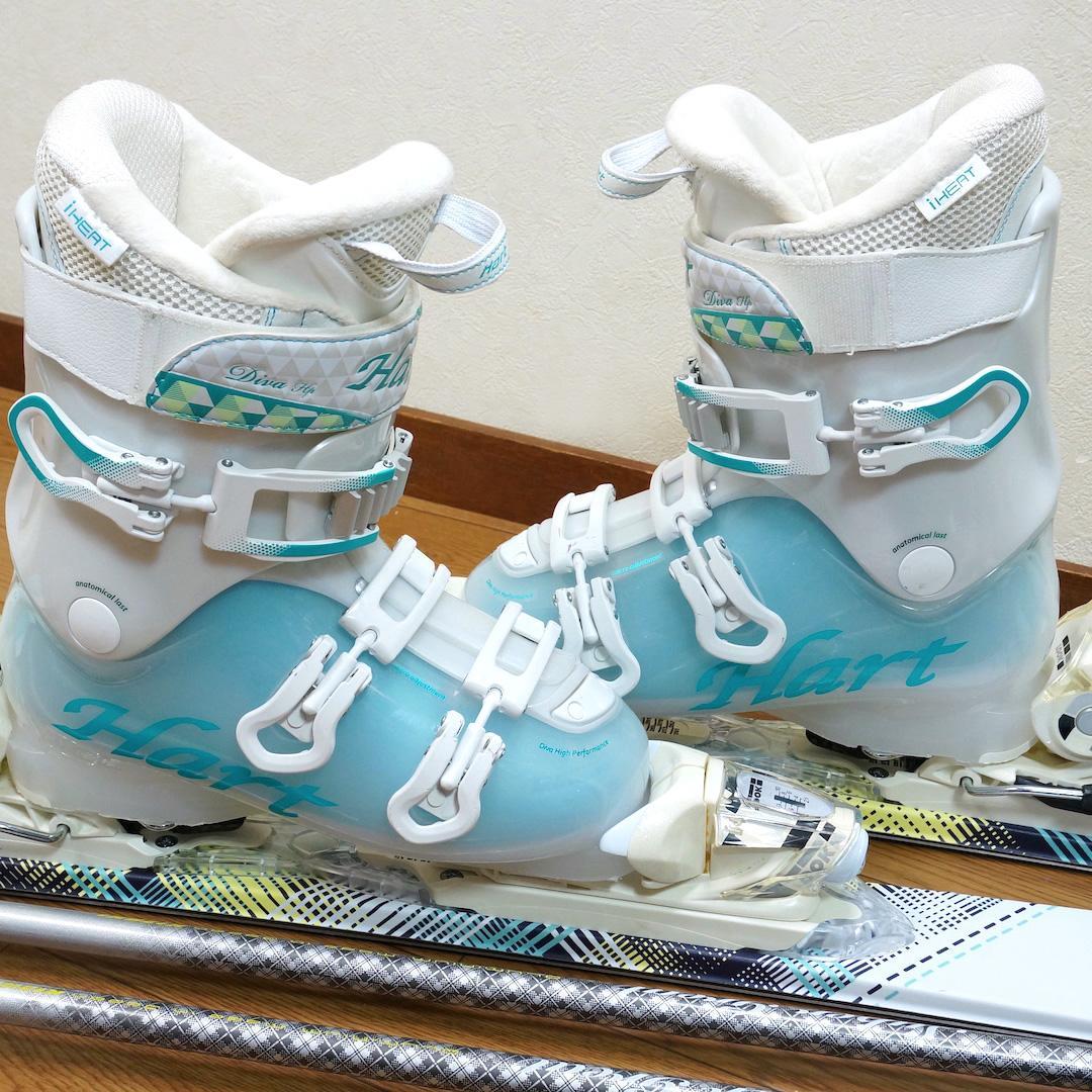 メンテ済 140cm 靴25.5cm HART レディース スキーセット