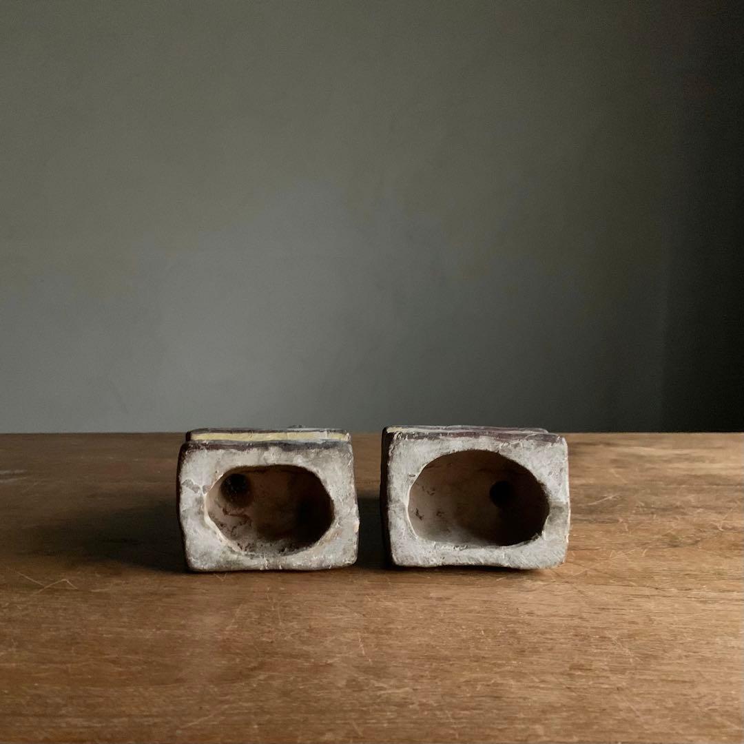 獅子と狛犬 陶人形 古美術 古道具 アンティーク 獅子 狛犬