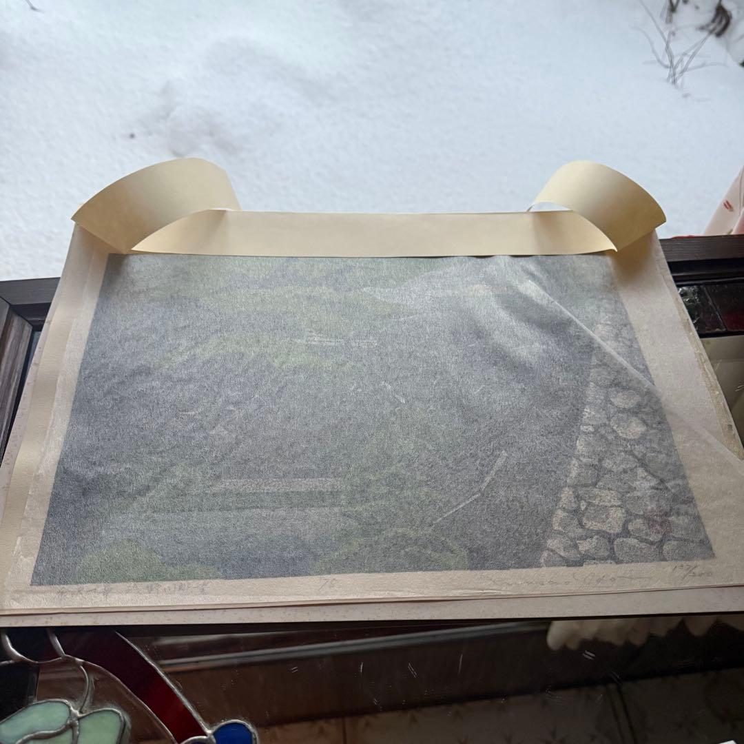 2220様感謝‼️井堂雅夫金沢十景「浅野川眺望」金沢名所木版画和紙台紙付