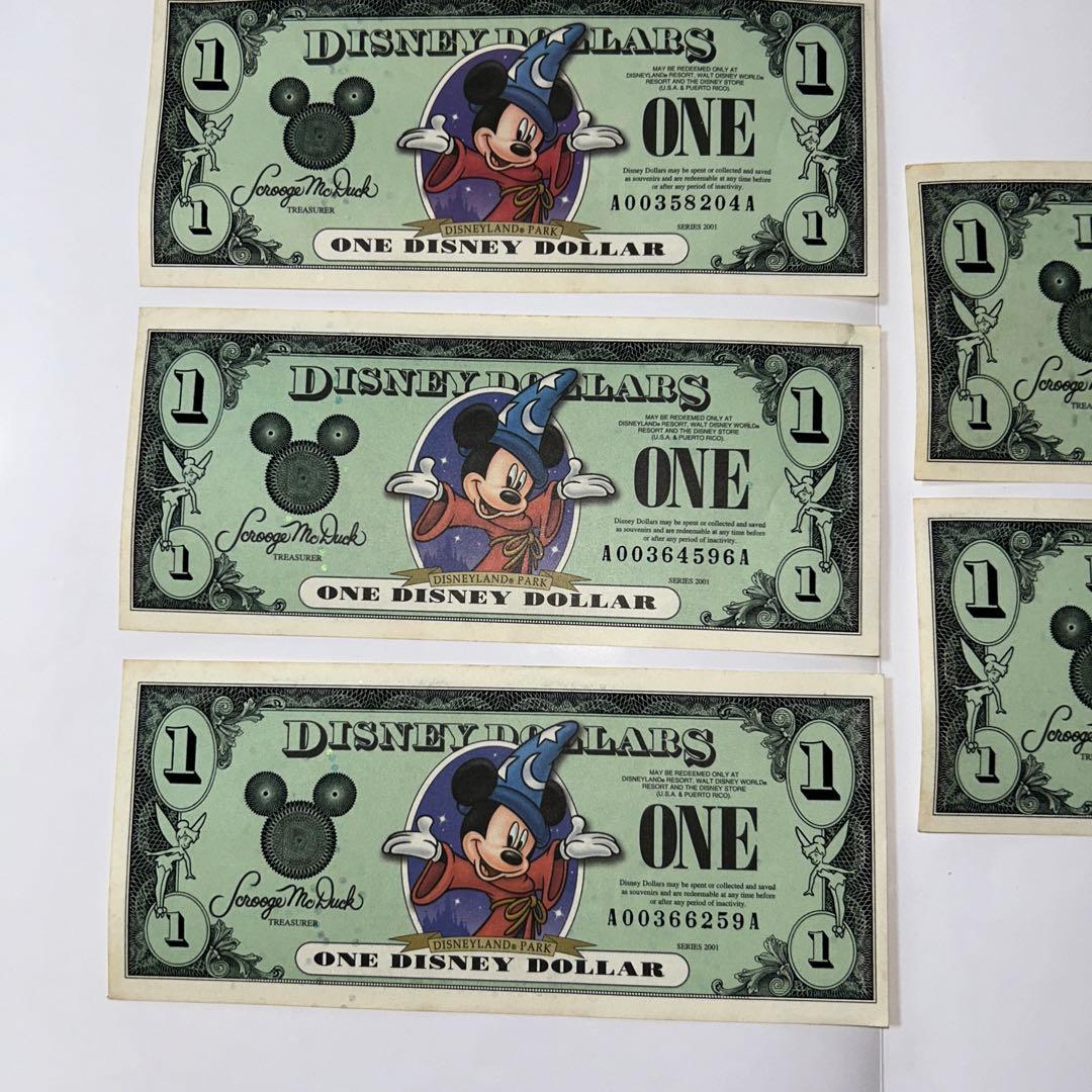 Disney dollar ディズニー　ドル　ミッキーマウス5枚セット