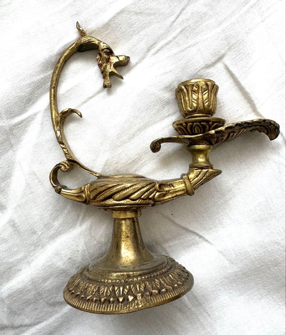 フランスアンティーク　キャンドルホルダー　フェニックス