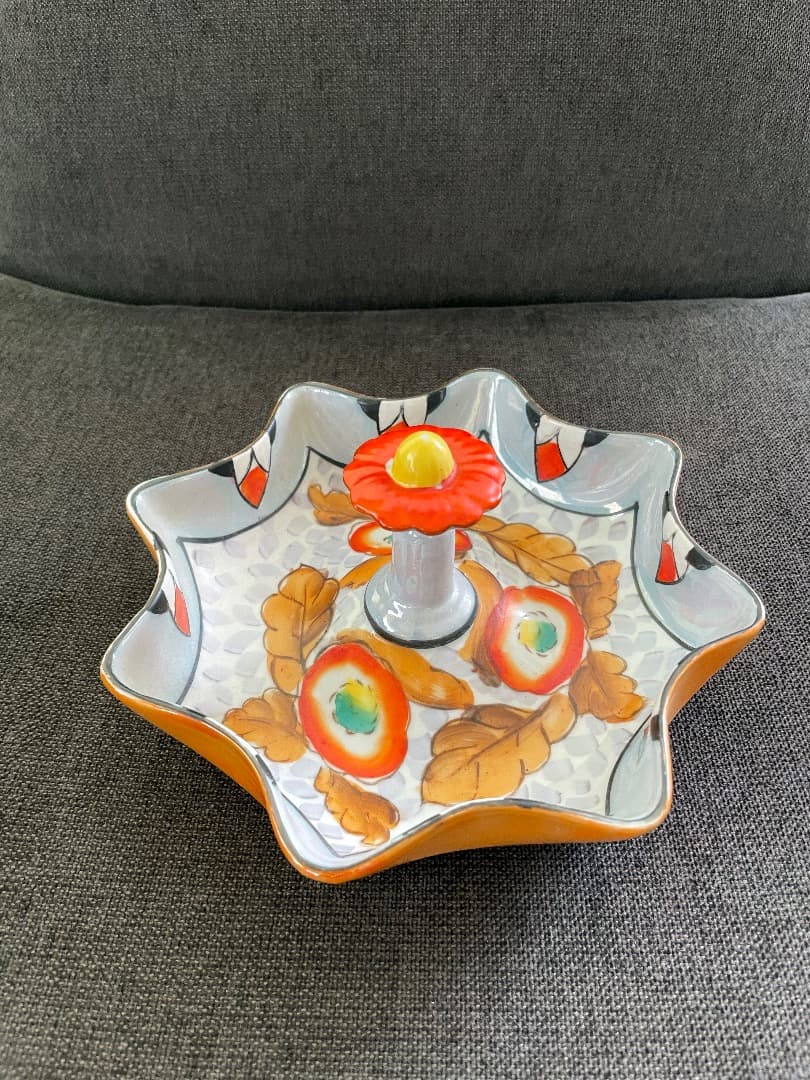 ヴィンテージ 日本の古い 小物入れ 花 形状 デザインプレート