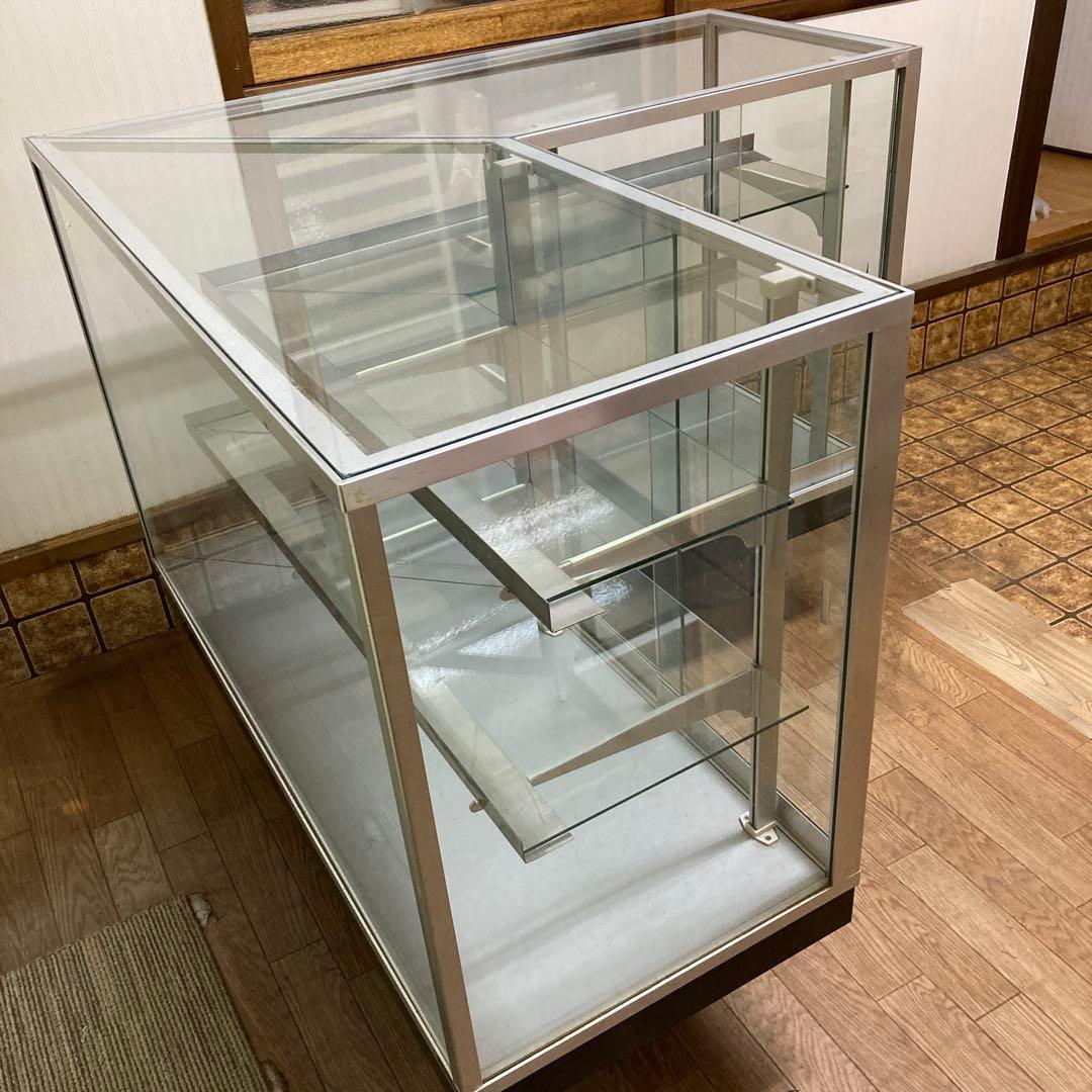 カウンターショーケース ガラスケース Ｌ字型良品 106×106×92×45cm