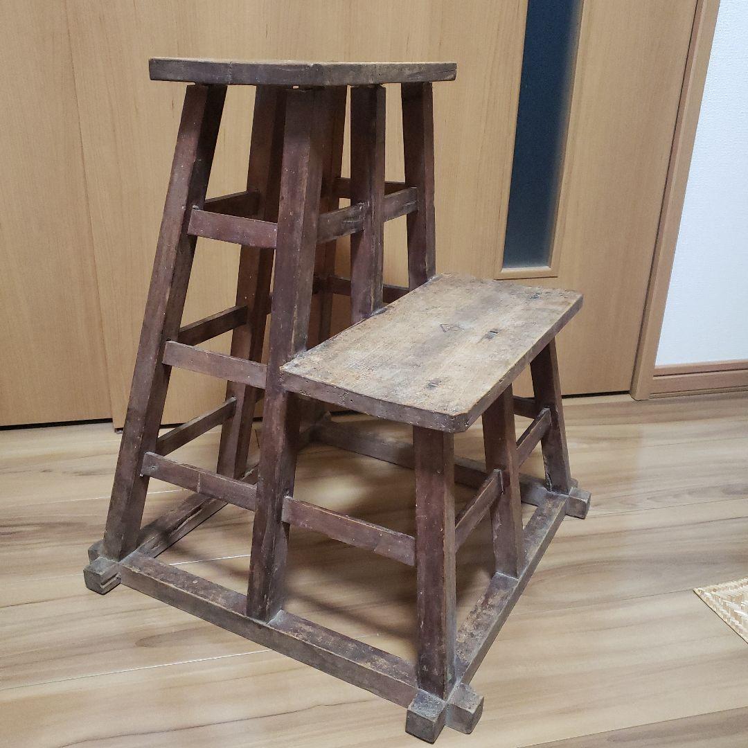 庄内踏み台 櫓 踏み台 やぐら組み 無垢 踏台 陳列棚 台 飾り棚 花台 民芸