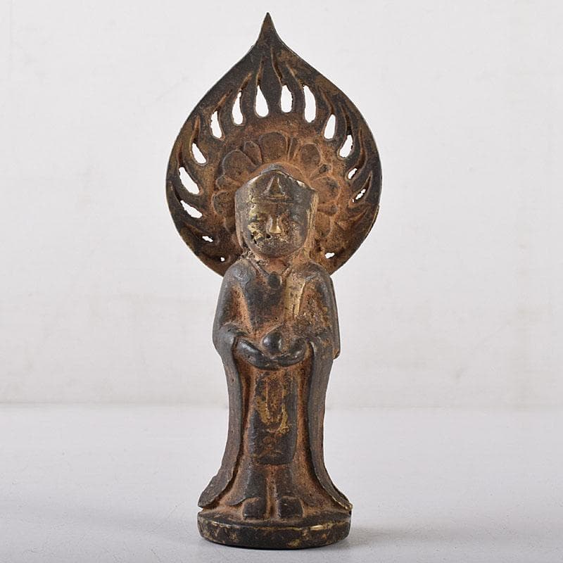 マツ　中国　古銅塗金　チベット仏　仏像　M　R8661