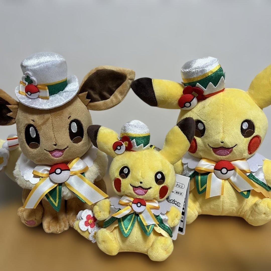 ポケパークカントー カーニバル衣装 ピカチュウ イーブイ マスコット 3個セット