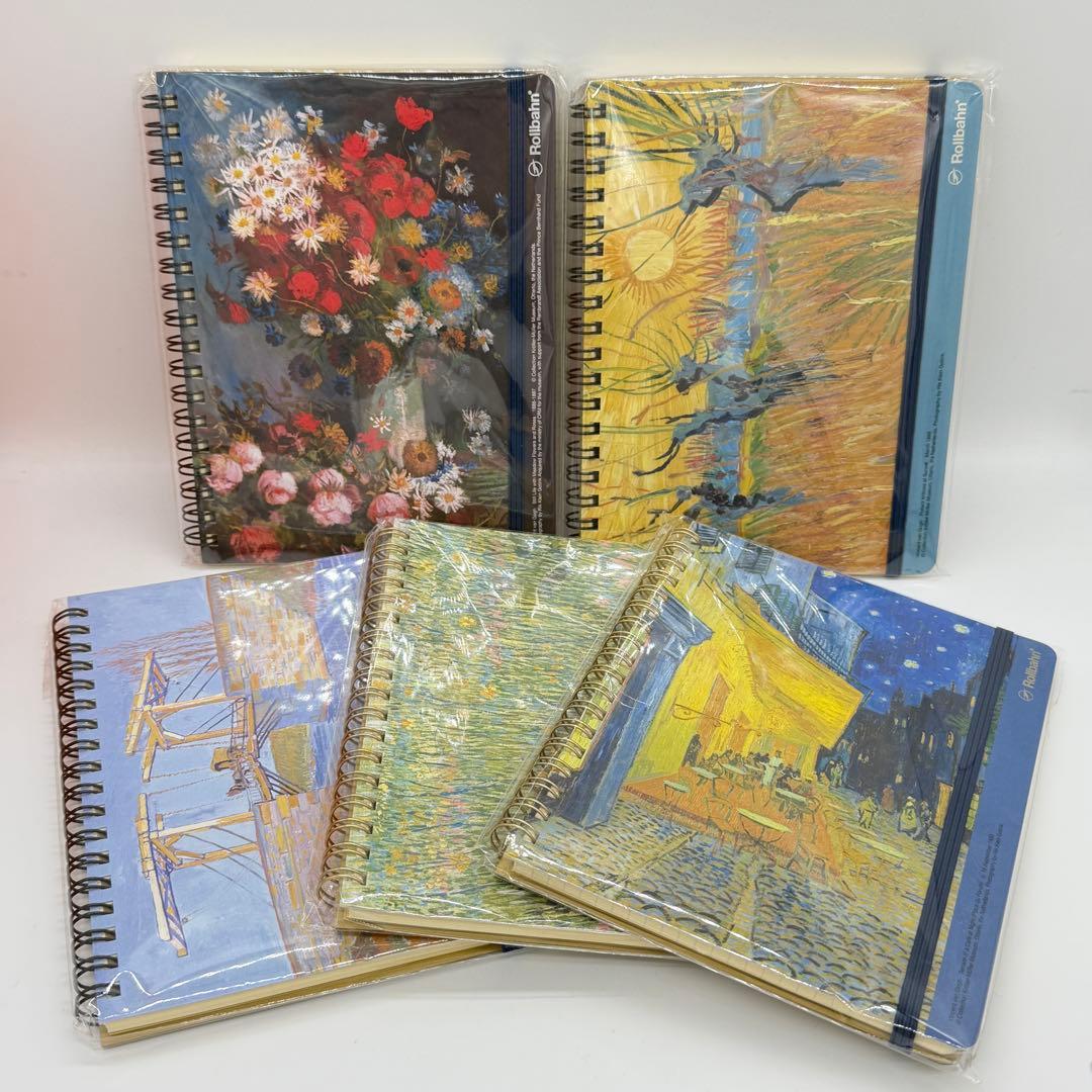 【新品】Rollbahn ポケット付メモ L 大ゴッホ展　夜のカフェテラス　5冊