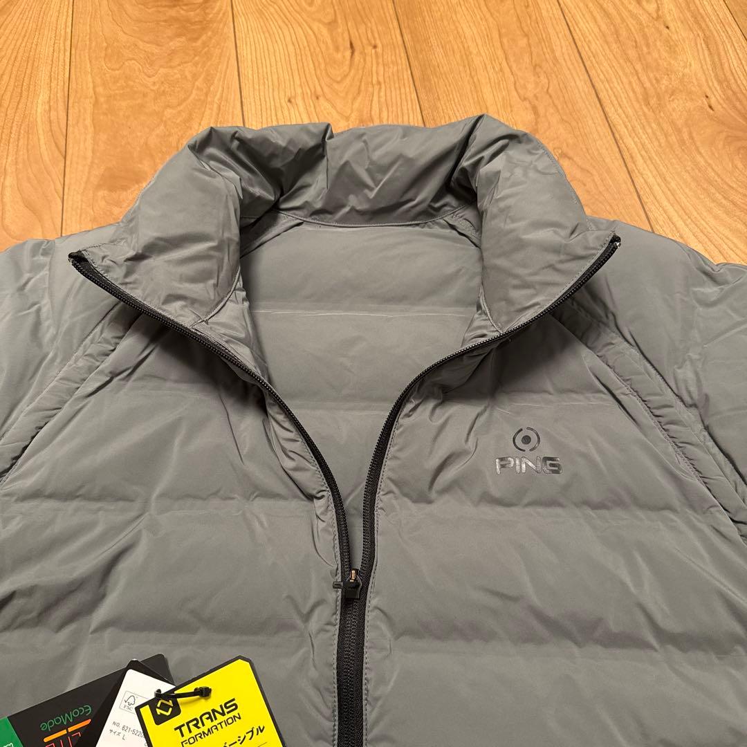 PING 2way/リバーシブル ゴルフジャケットLグレー