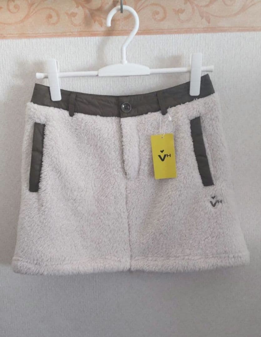 【新品タグ付】VIVA HEART♡ボア×ナイロンタフタ切替ゴルフスカート 40