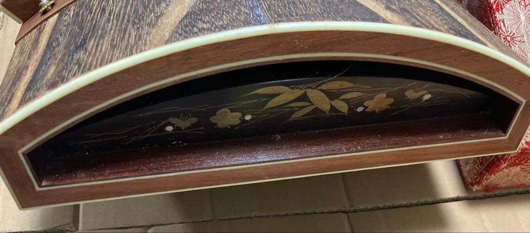 お箏　すだれ彫　蒔絵　付属品あり練習用　送料込
