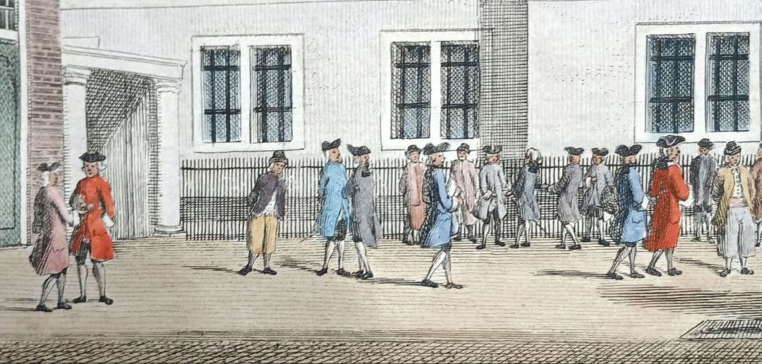 額装品　18世紀　J.WAGENAAR 「提督府または侯爵の庭/館」美品　景観図