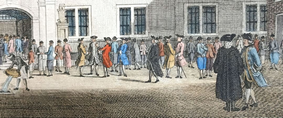 額装品　18世紀　J.WAGENAAR 「提督府または侯爵の庭/館」美品　景観図