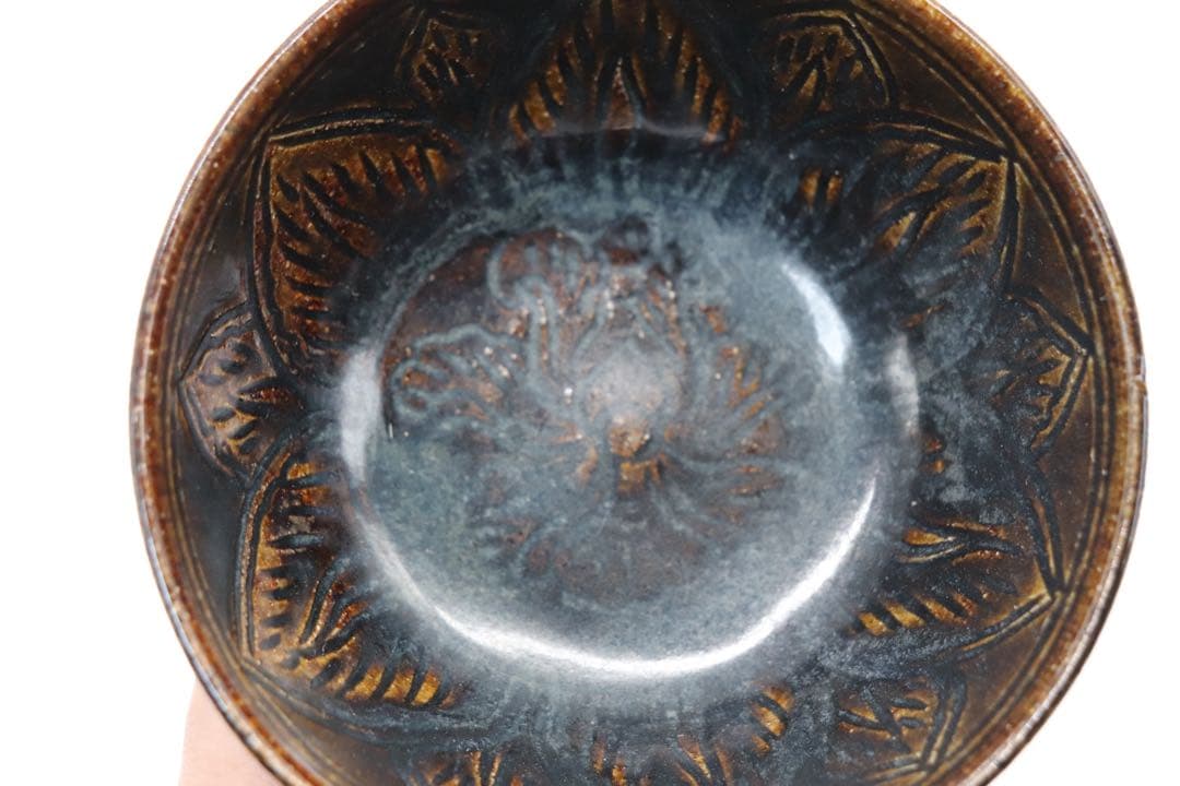 時代　黒釉茶碗　送料込み0325