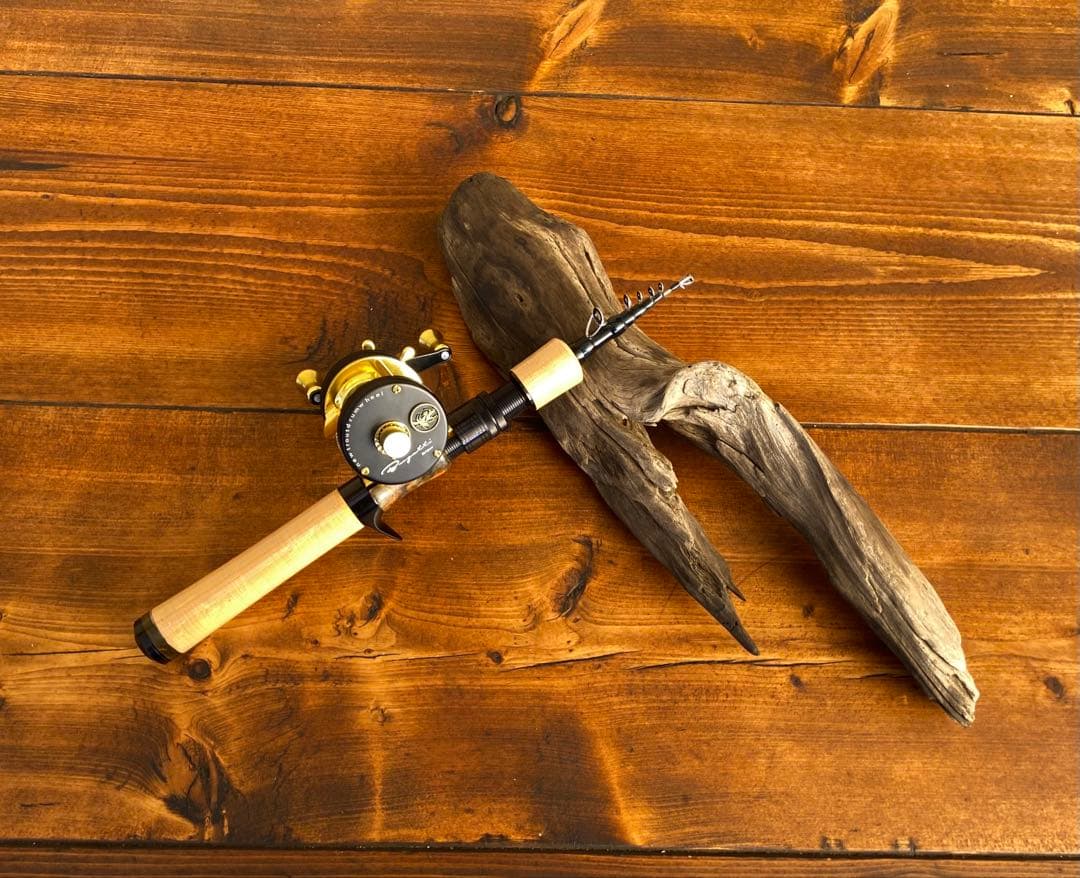 トラウトロッド　テレスコロッド　コンパクトロッド　天然木　ウッドリールシート