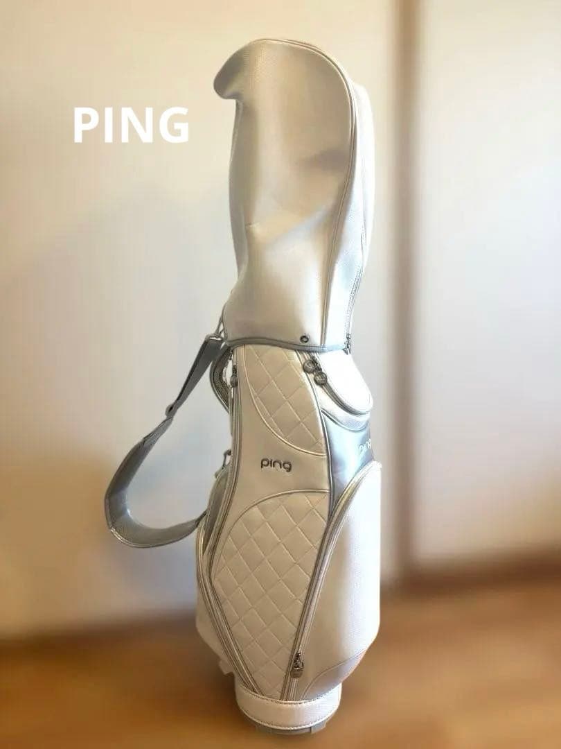⚫️ping レディースキャディバッグ⚫️8.5 型ホワイト完売品未使用