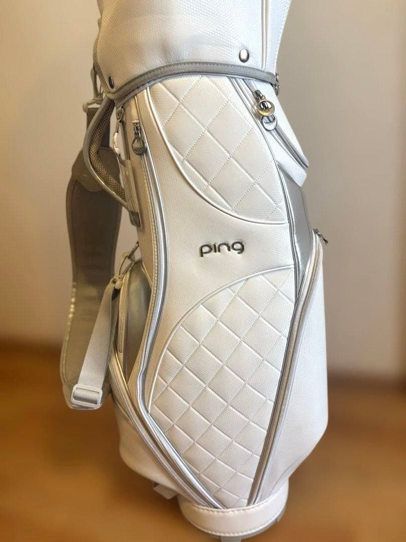 ⚫️ping レディースキャディバッグ⚫️8.5 型ホワイト完売品未使用