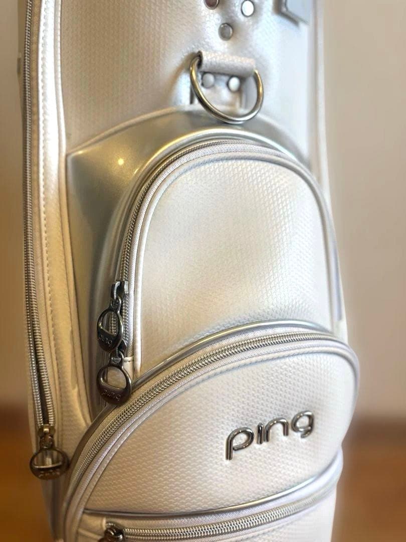 ⚫️ping レディースキャディバッグ⚫️8.5 型ホワイト完売品未使用