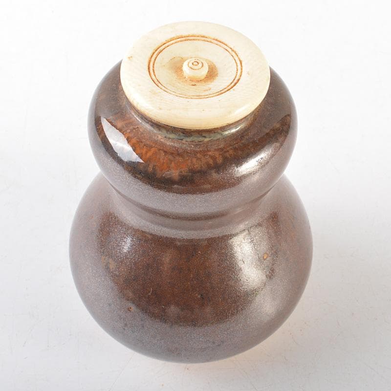 茶道具　平安　万代喜山造　瓢茶入　仕覆付　共箱　V　R6451