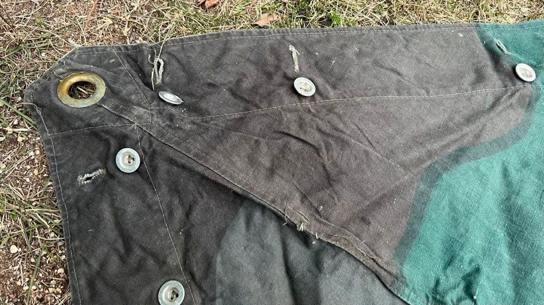 スウェーデン軍 三角 軍幕 USED（良好）　コットン①