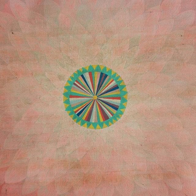 蓮　ロータス　コスモ（宇宙）　曼荼羅　アンティーク大　：　タンカ　仏画（額縁なし