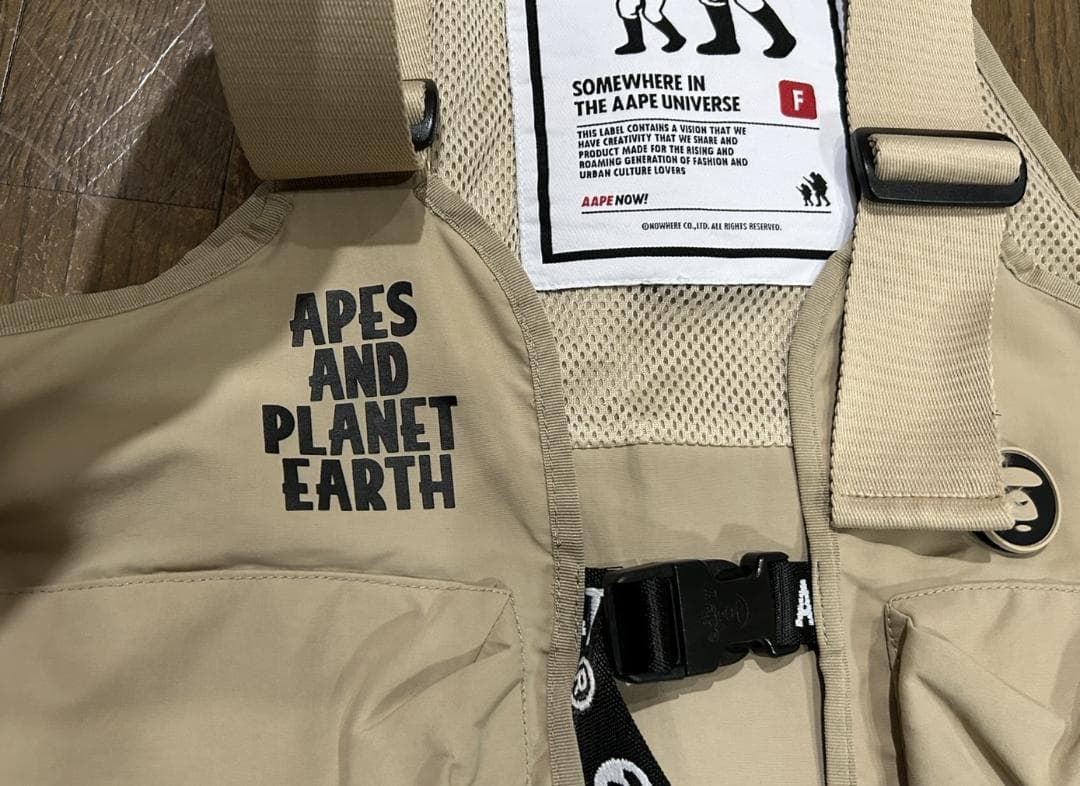 ＊エイプ AAPE BY A BATHING APE フィッシング ベスト F