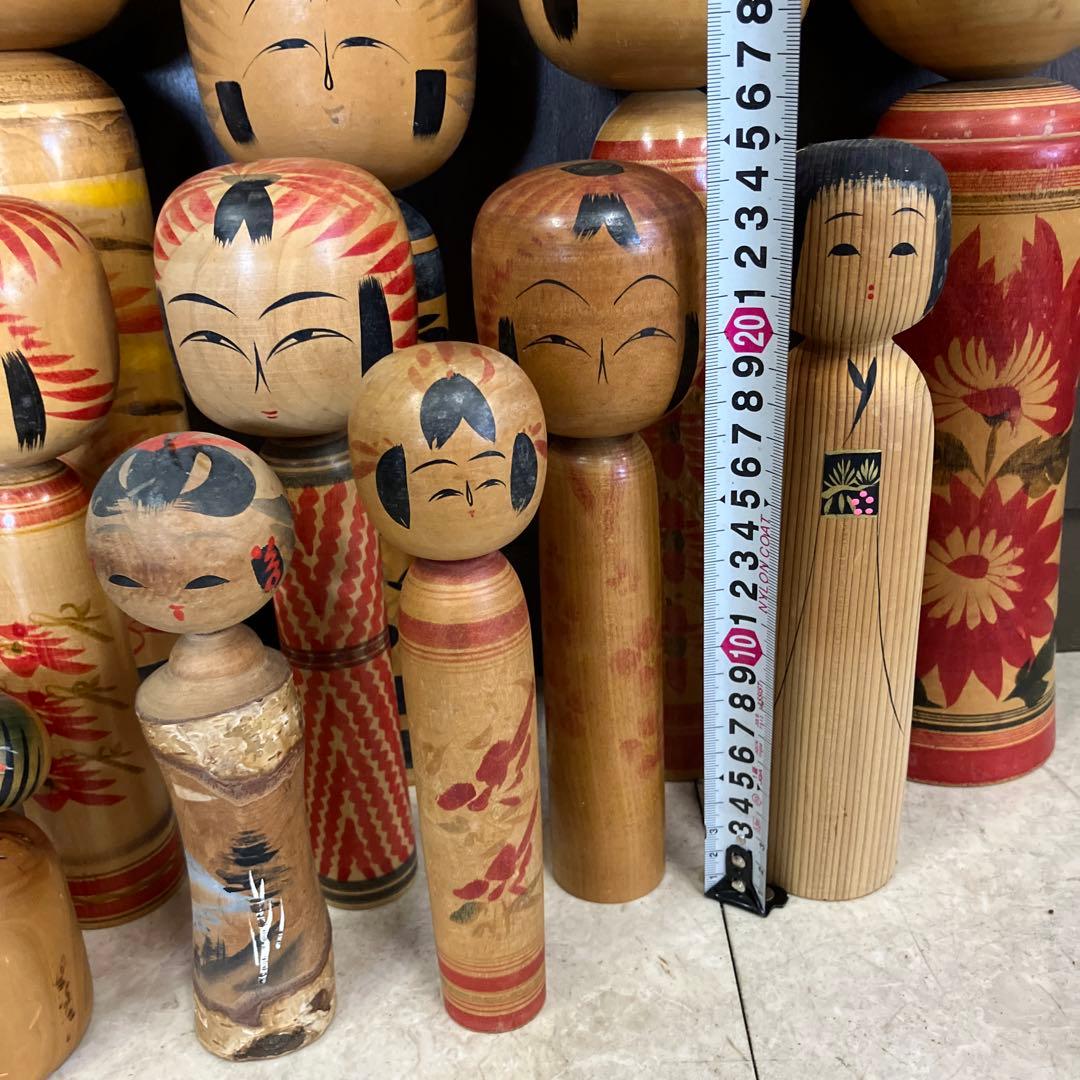 D-3 昭和レトロ 木製 こけし 小芥子 13体セット まとめ売り 日本人形