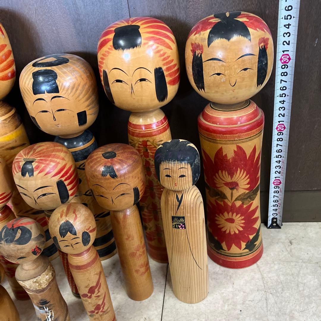 D-3 昭和レトロ 木製 こけし 小芥子 13体セット まとめ売り 日本人形
