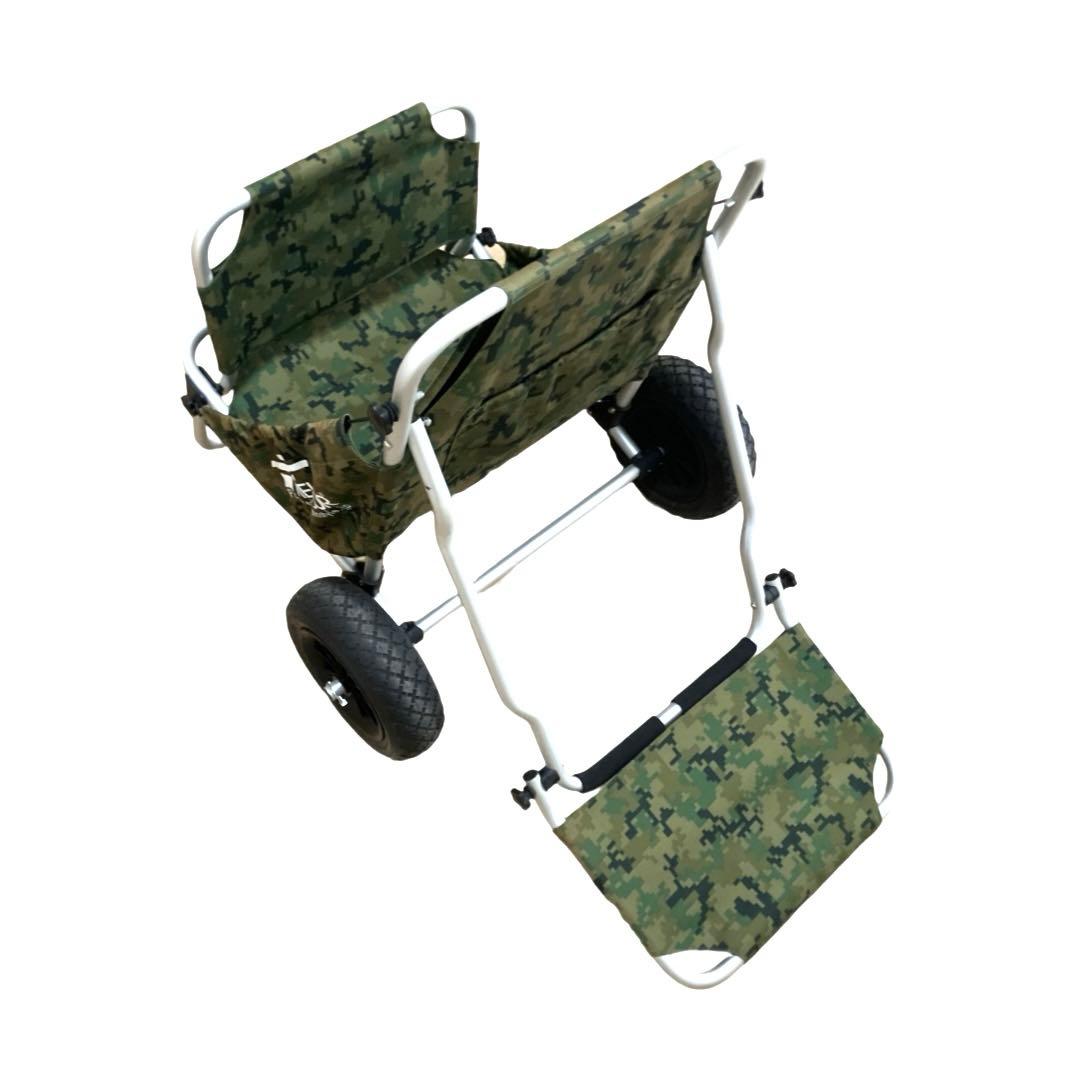 FIELDOOR 折り畳式　トローリーチェア ノーパンクタイヤ搭載 送料無料