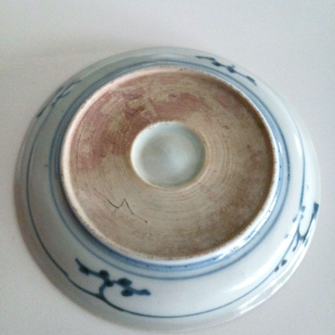 古伊万里　染付　捻り文皿　12センチ