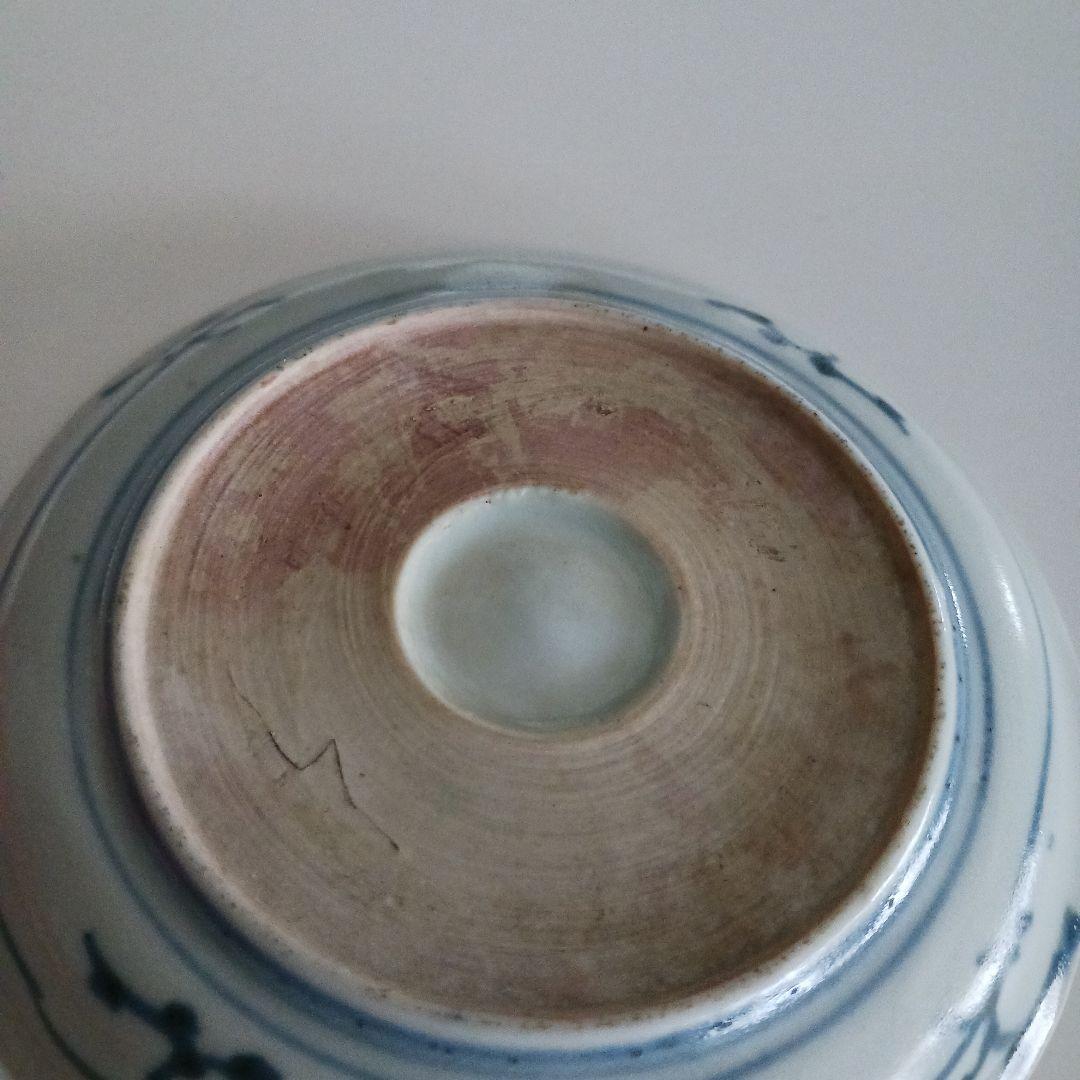 古伊万里　染付　捻り文皿　12センチ