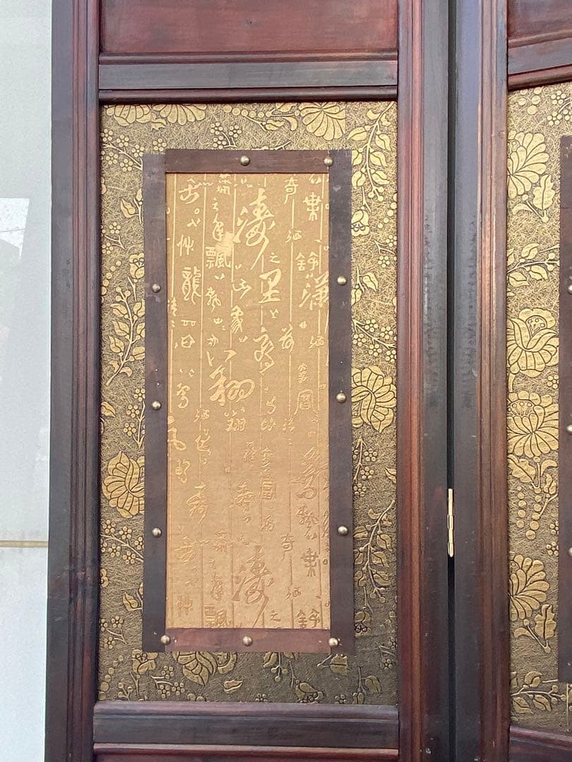 唐物 中国风の骨董品木屏風　年代不詳、骨董品　入手困難　割引相談可2