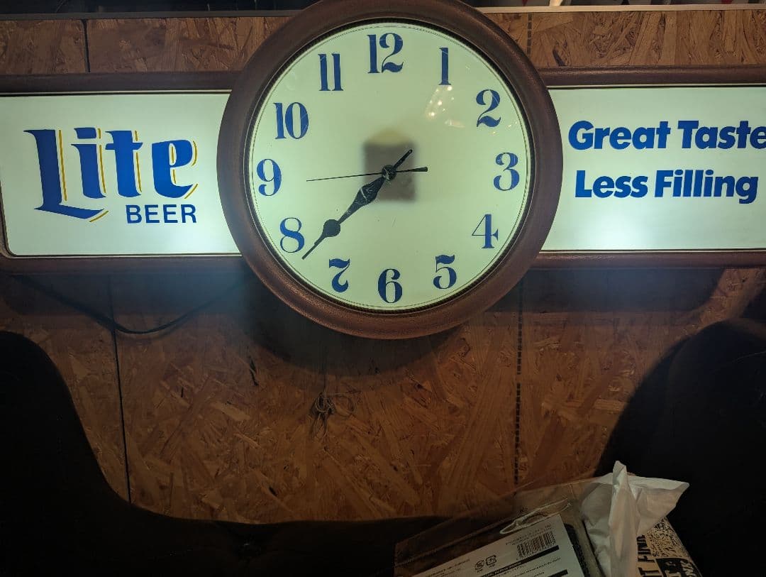 スーパーセール！　Lite BEER ビンテージクロック　電飾　アドバタイジング
